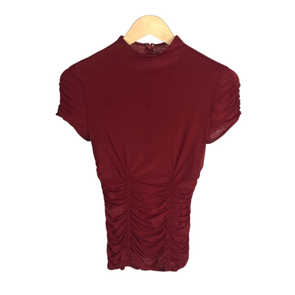 Marciano mesh top, mock neck